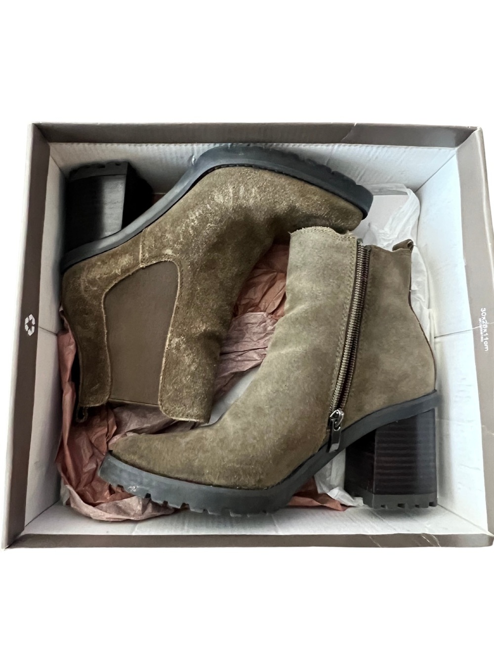 Women’s Olive Suede Block Heel Ankle Boots